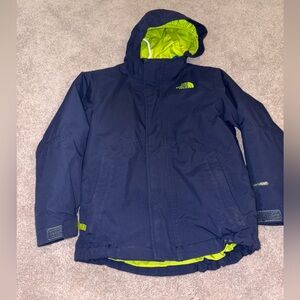 The North Face Dark Blue & Bright Green Triclimate 3 in 1 Hooded Jacket